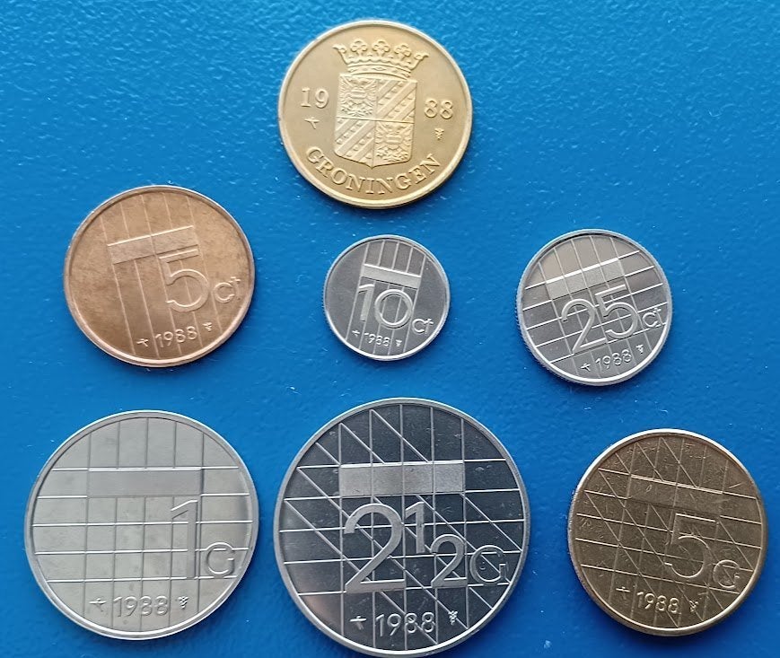Jaarset Nederland 1988 UNC met jaarpenning Groningen, Postzegels en Munten, Munten | Nederland, Verzenden, Koningin Beatrix, Overige waardes