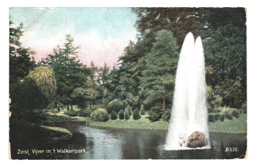 947131 Zeist Utr 1916 Vijver Walkartpark Gelopen met zegel