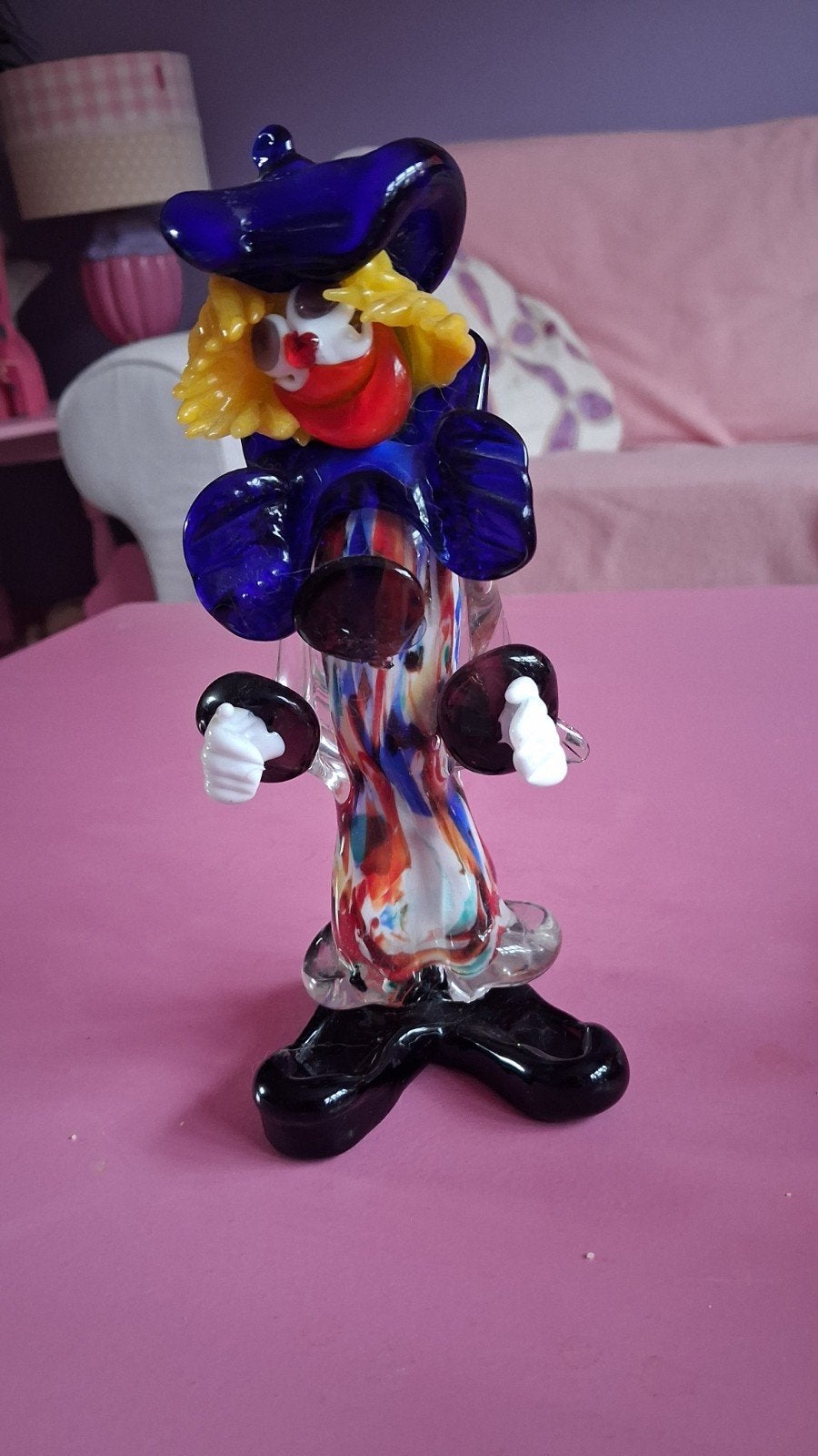 Glazen clown beeldje - 20cm hoog, Ophalen of Verzenden, Zo goed als nieuw, Dier
