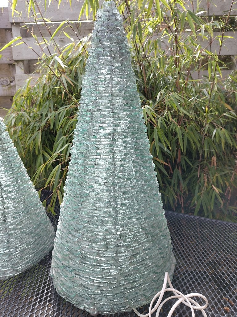 lamp, Ophalen, Gebruikt, Kunst. glas en metaal. handgemaakt., Glas