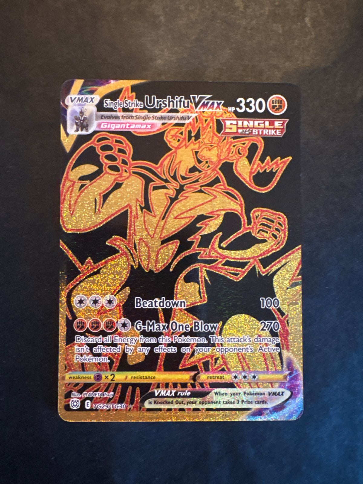 Urshifu VMAX Single Strike Pokémon Kaart (Full Art), Ophalen, Zo goed als nieuw, Losse kaart