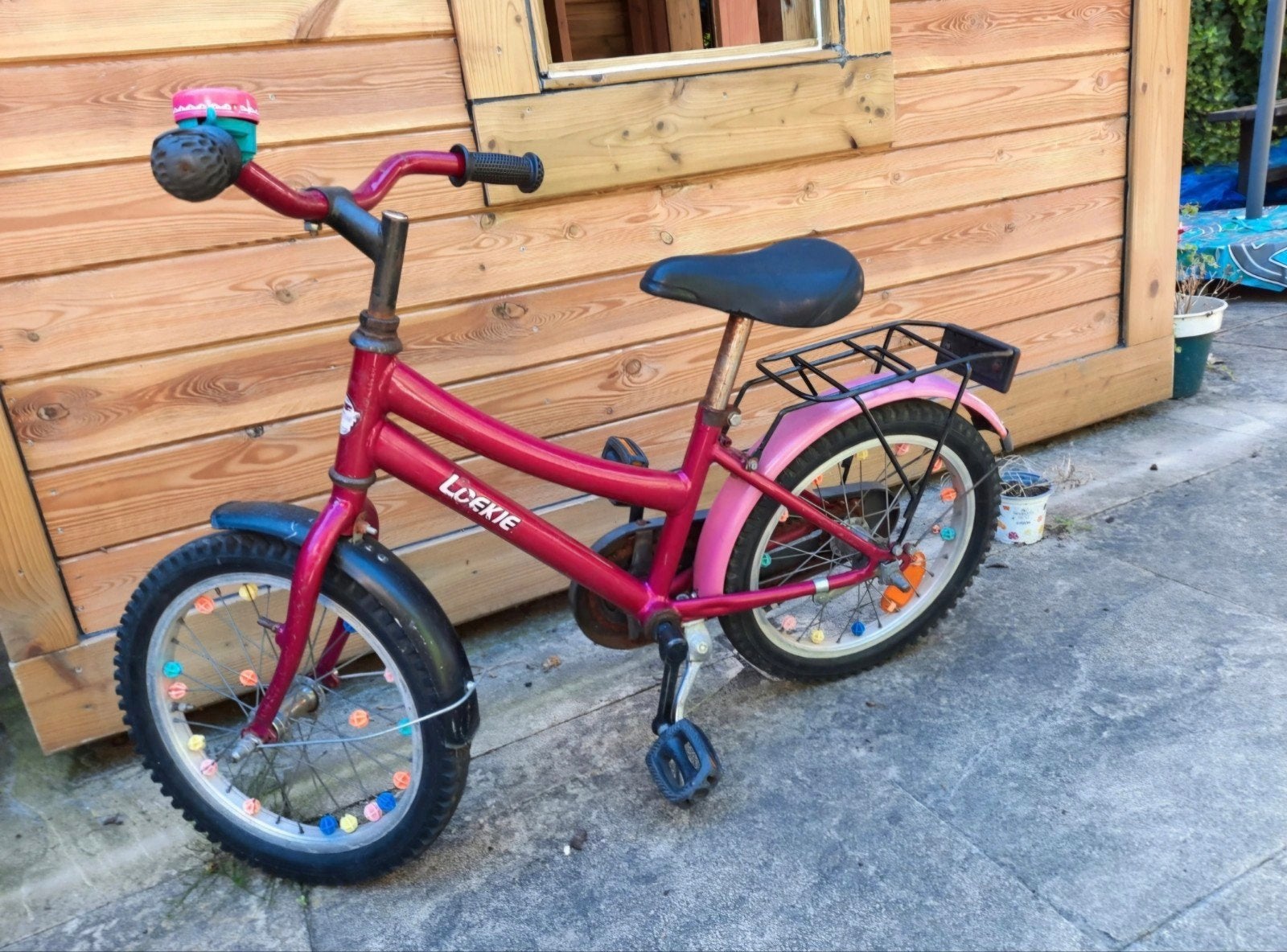 roze Loekie fiets, 16 inch, Fietsen en Brommers, Ophalen, Gebruikt, 16 tot 20 inch