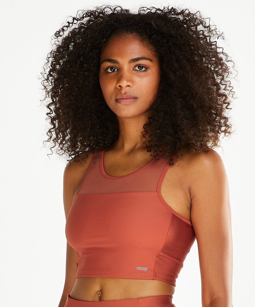 HKMX Sport Cropped Tanktop Shine On, Bruin, maat M, Maat 38/40 (M), Verzenden, Oranje, Hunkemöller