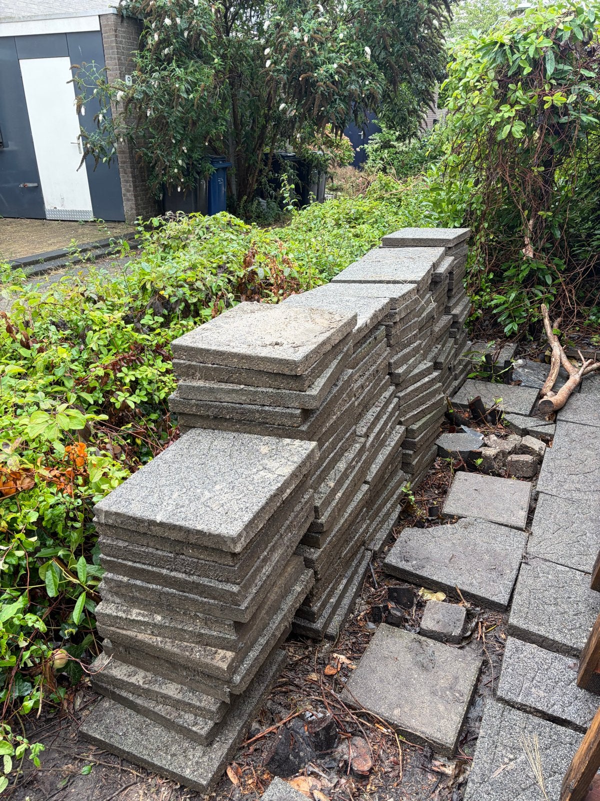 Terrastegels met patroon van beton - ca. 15 m², Tuin en Terras, Tegels en Klinkers, Ophalen, Gebruikt, 10 m² of meer, Beton
