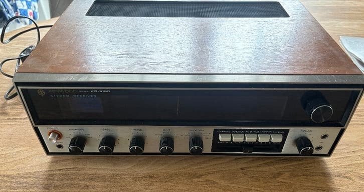 Kenwood kr5150 70's vintage receiver met wood case, Gebruikt, Ophalen, Overige merken, Minder dan 60 watt