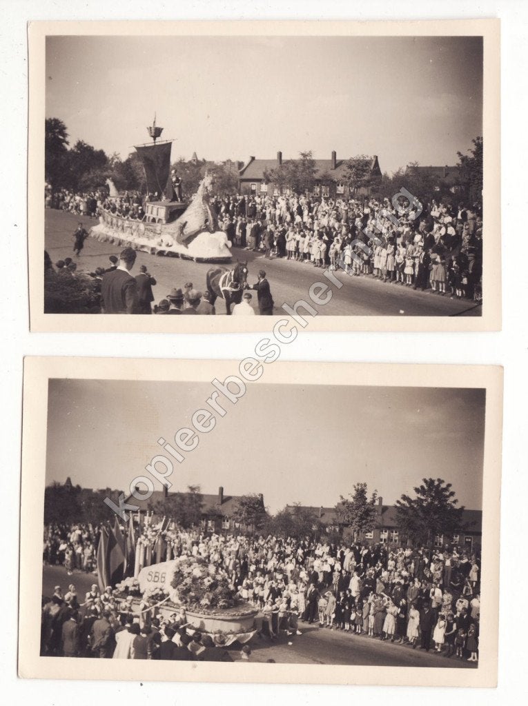 Staatsmijnen jubileumoptocht 1952 foto's praalwagens Limburg, Gebruikt, Verzenden, Foto, 1940 tot 1960