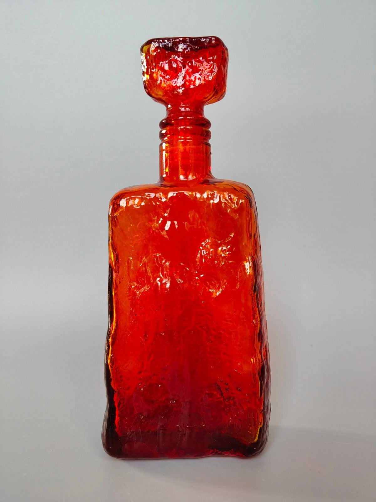 MCM Empoli Amberina crinkled bark style glas karaf, Verzenden