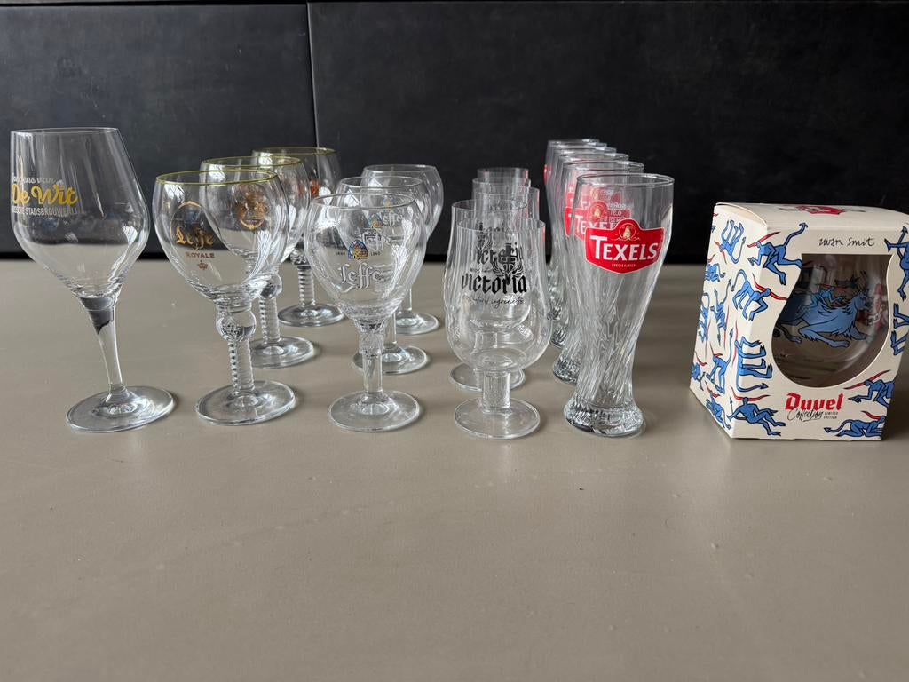 Diverse soorten bier glazen, Ophalen, Bierglas, Brasserie sublime, Zo goed als nieuw