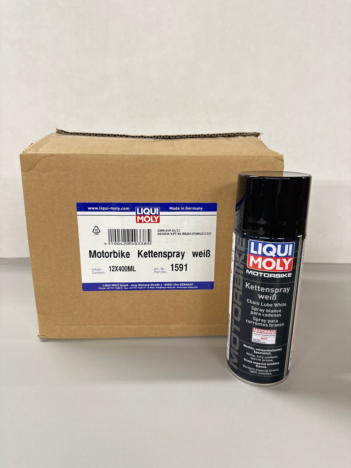 6x 400ml Liqui Moly Motorbike Kettenspray Wit Kettingspray, Verzenden