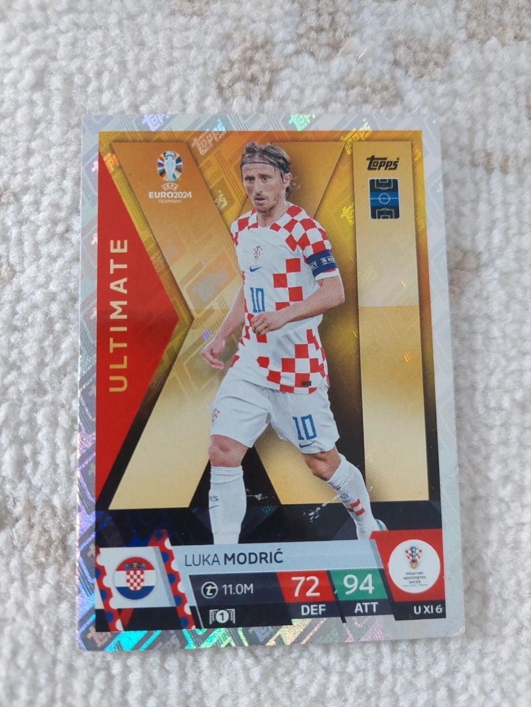 Luka Modric Topps Match Attax Ultimate EURO 2024 kaart, Ophalen of Verzenden, Zo goed als nieuw, Buitenlandse clubs, Spelerskaart