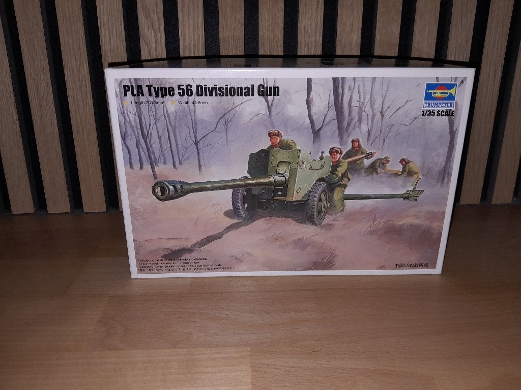 Modelbouw - Trumpeter Type 56 Divisional gun 1:35, Ophalen of Verzenden, Zo goed als nieuw, 1:35 tot 1:50, Figuur of Figuren