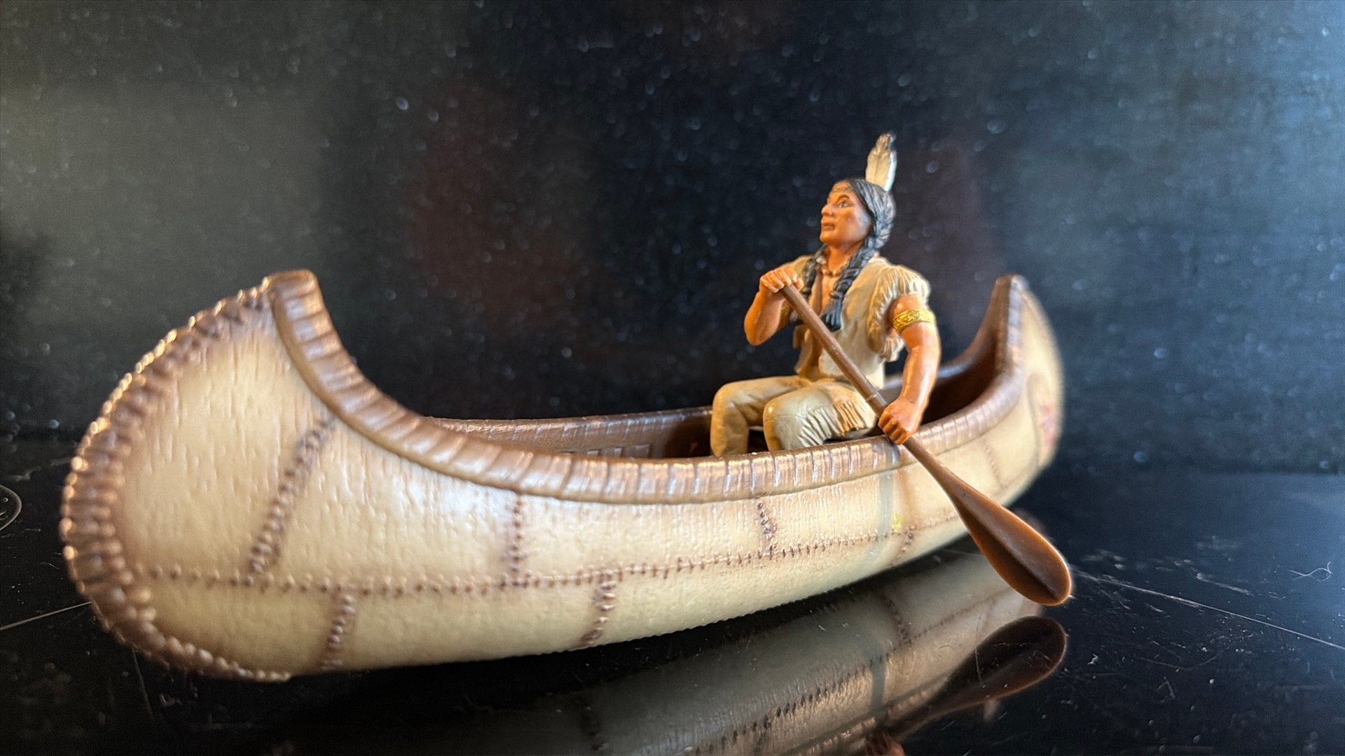 Schleich Wildwest: Sioux indiaan in Kano, Verzamelen, Ophalen of Verzenden, Zo goed als nieuw