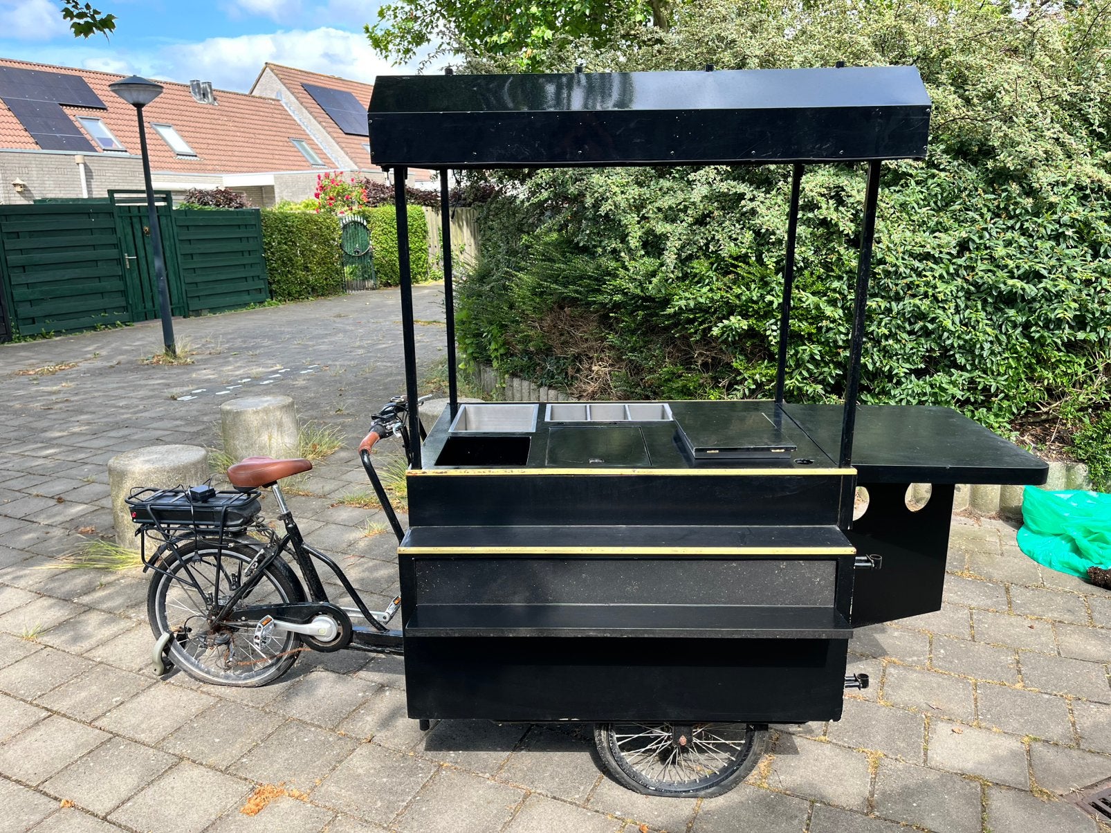 bakfiets met overkapping en werkblad, Fietsen en Brommers, Gebruikt, Goederen, Elektrisch, Ophalen