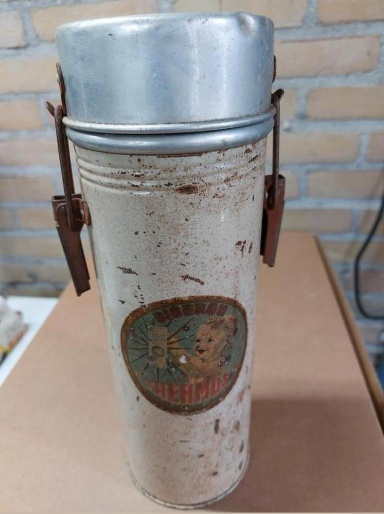 Antieke Franse Thermosfles - Vintage Babyfles Warmer, Ophalen of Verzenden