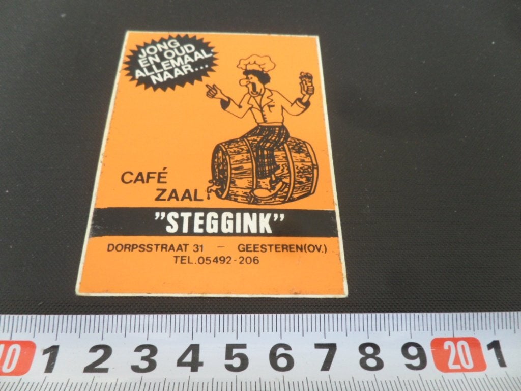 sticker geesteren ov café zaal STEGGINK dorpsstraat 31, Ophalen of Verzenden, Zo goed als nieuw