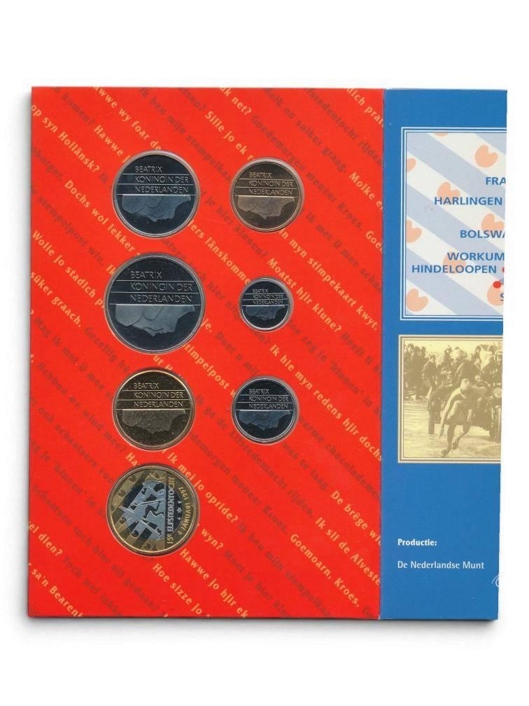 NL Friesche Elfstedentocht 1997 muntset Gulden incl. penning, Ophalen of Verzenden, Koningin Beatrix, Overige waardes, Setje