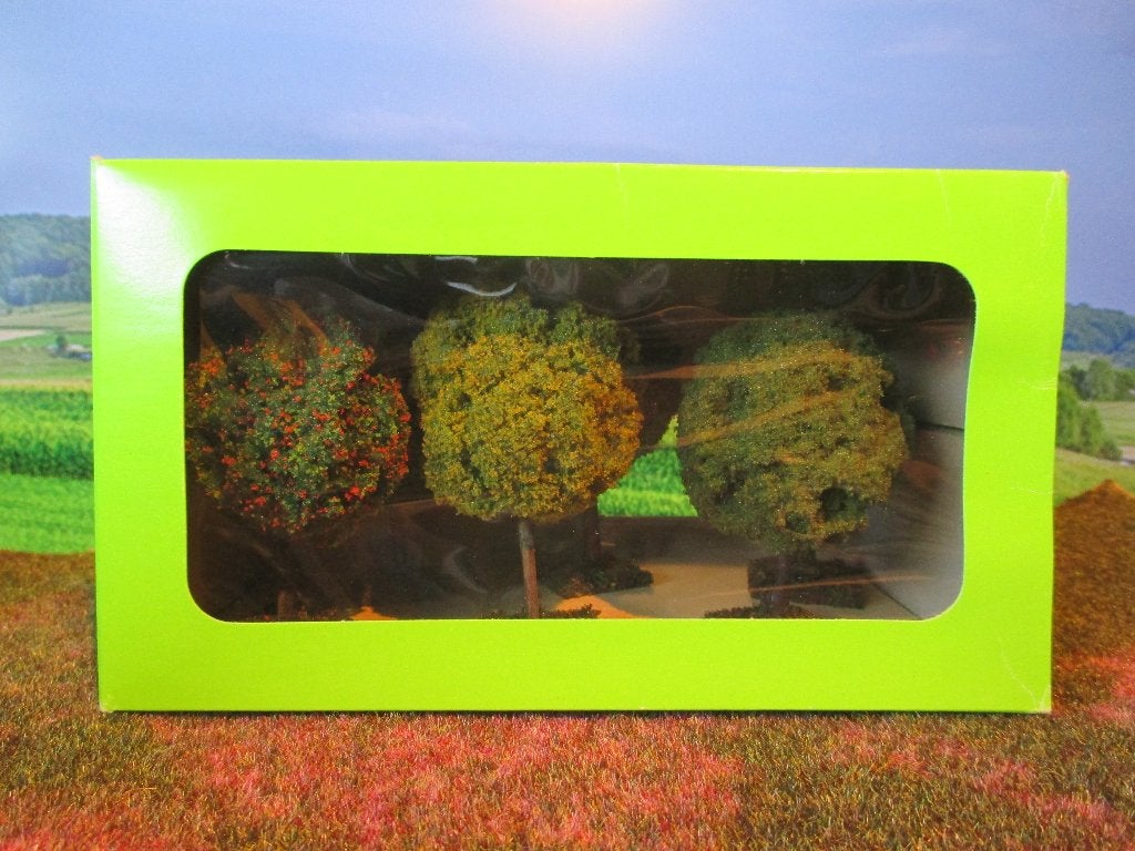 6 prachtige groene loofbomen 9/10cm met echt houten stammen, Overige merken, Natuur, Gelijkstroom of Wisselstroom, Nieuw
