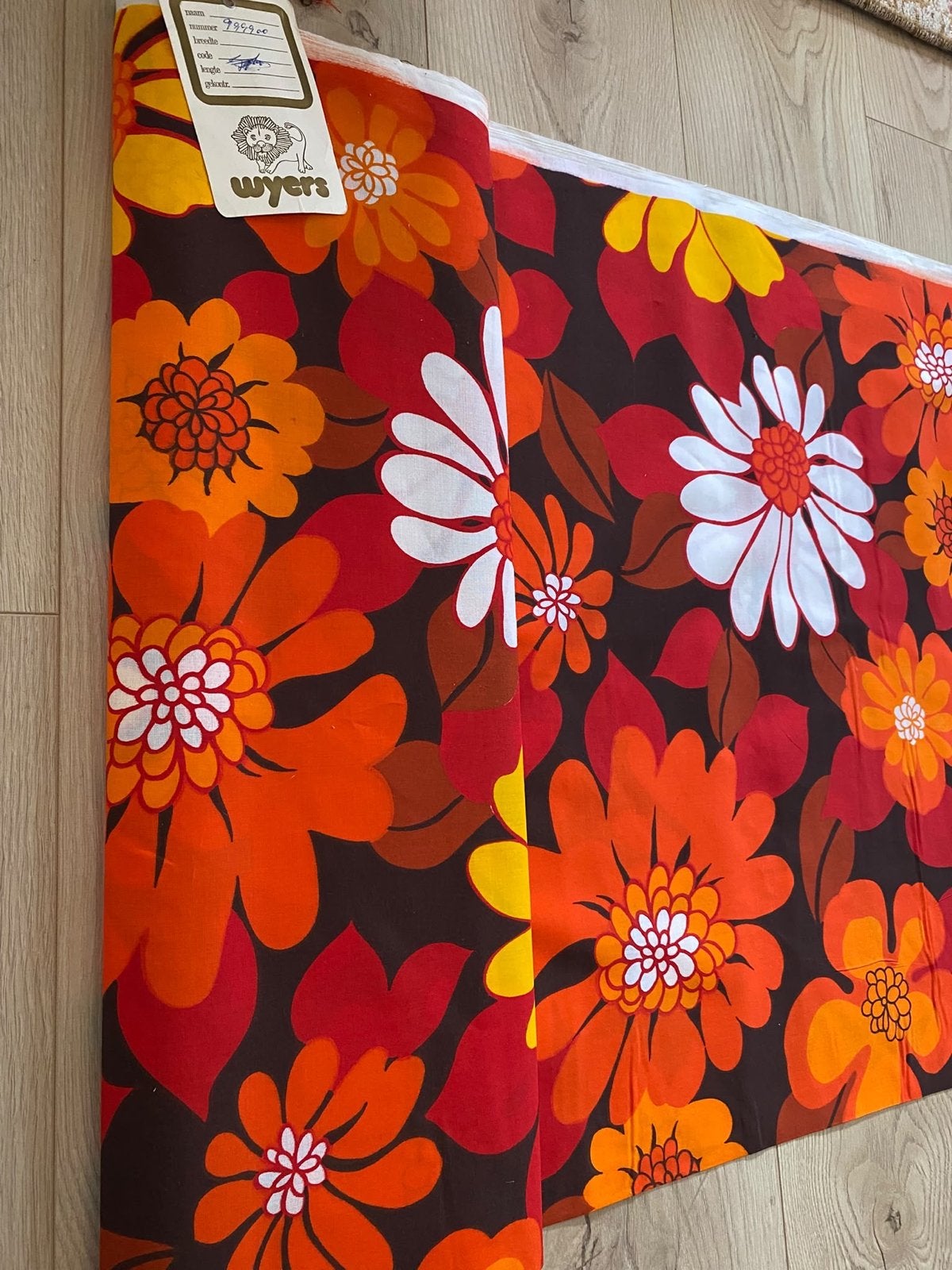 Stof Vintage Seventies New Old Stock Wyers Fabric, Hobby en Vrije tijd, Overige materialen, Meerkleurig, Ophalen of Verzenden