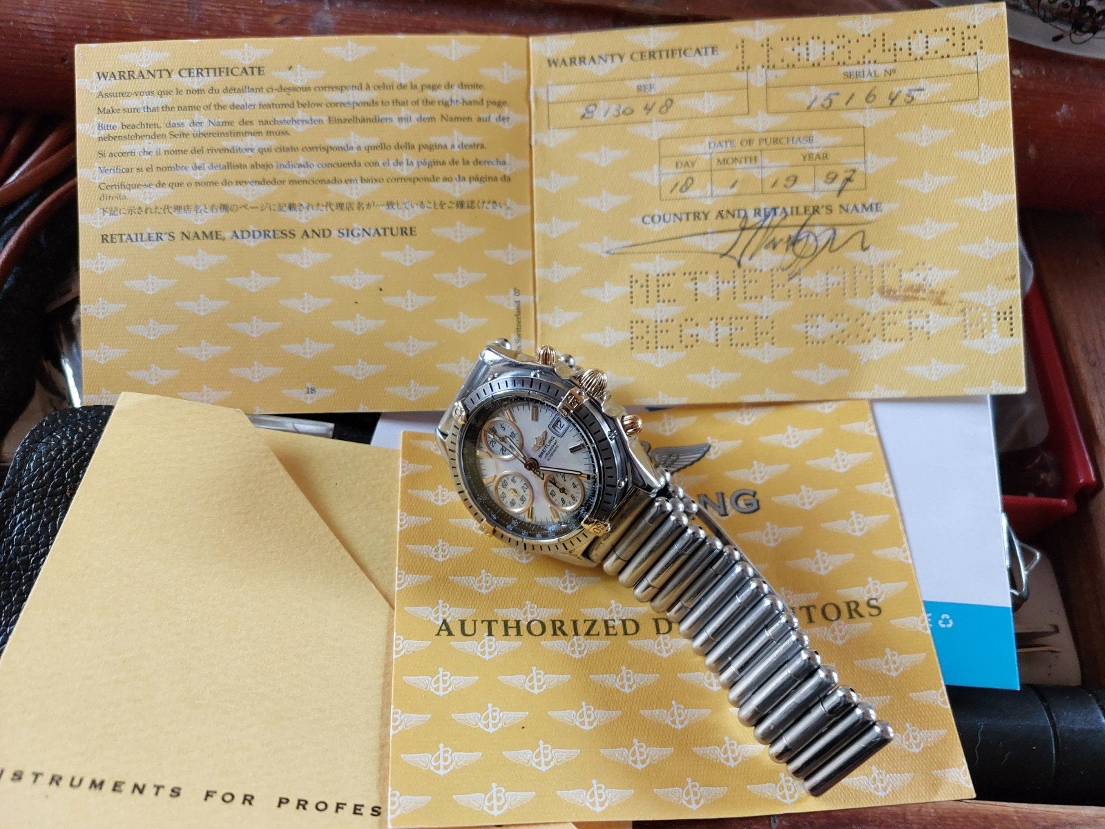 Breitling origineel zeldzaam model, Ophalen of Verzenden, Zo goed als nieuw, Leer, Overige merken