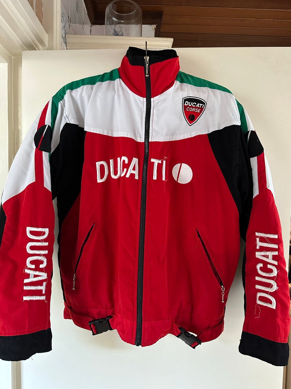 Ducati Corse jas - Rood/Zwart/Wit, Motoren, Kleding | Motorkleding, Jas | textiel, Heren, Tweedehands, Ophalen of Verzenden