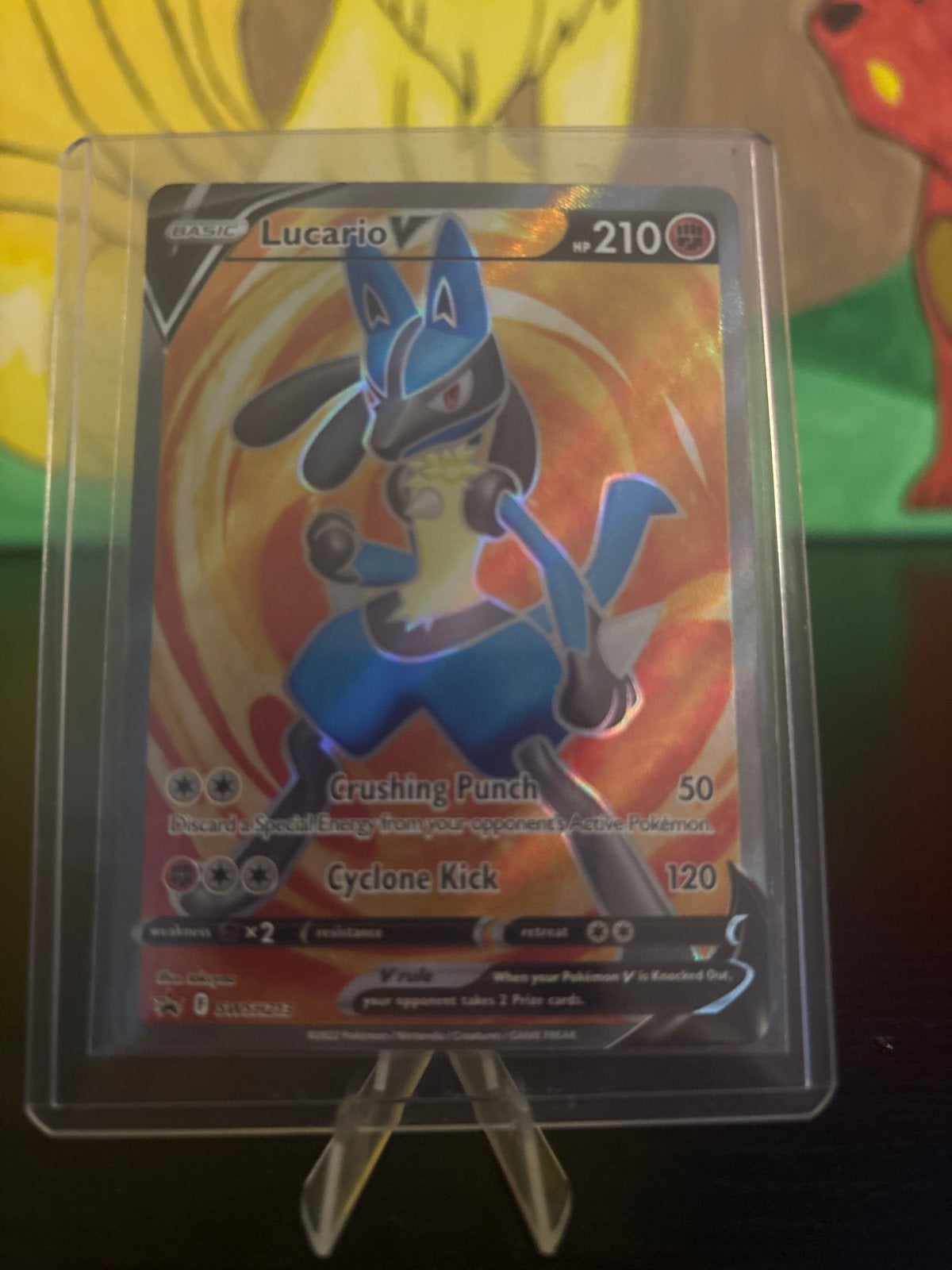 Promo kaart Lucario V Full Art Pokémon Kaart, Ophalen of Verzenden, Zo goed als nieuw, Losse kaart
