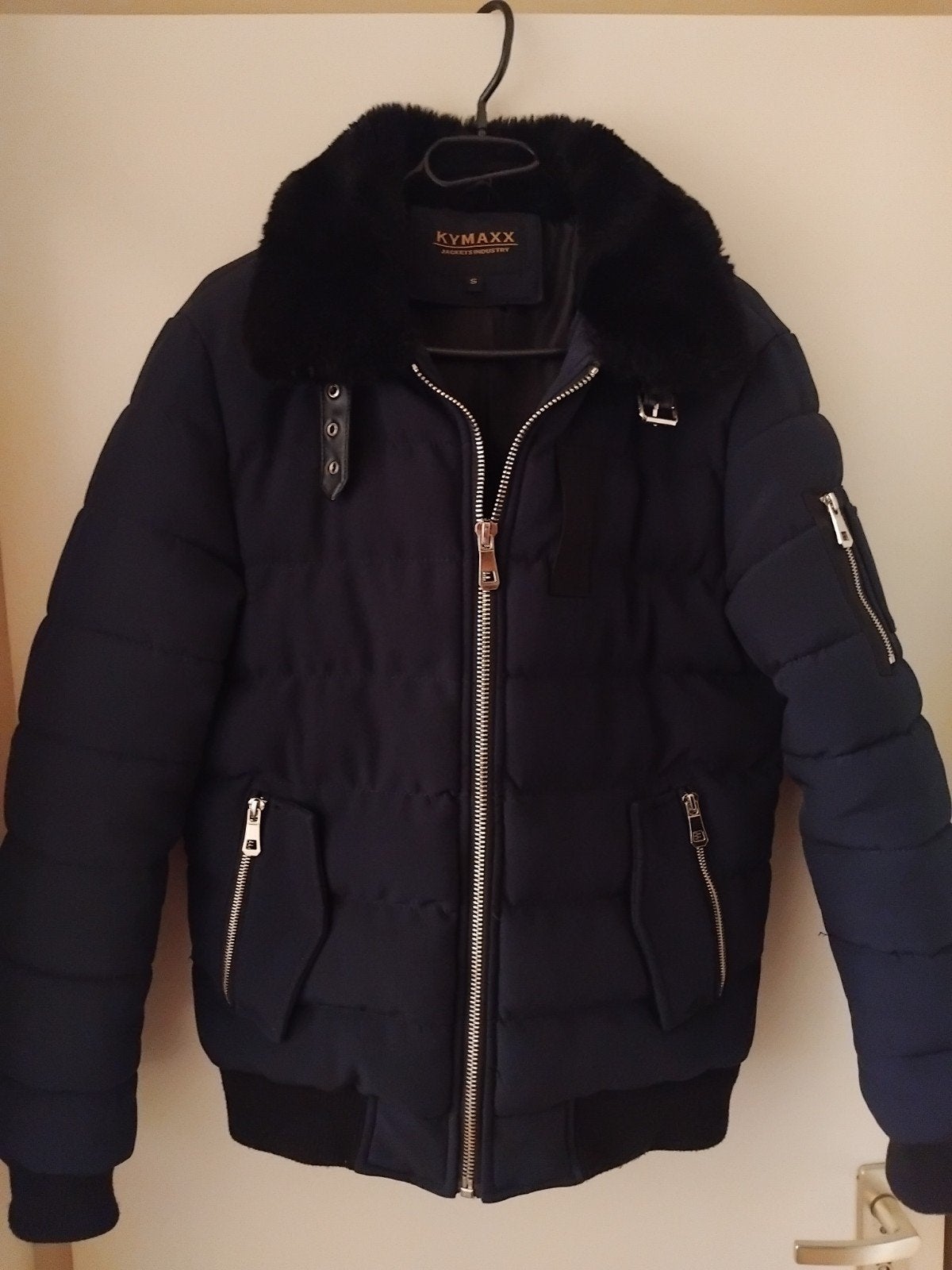Kymaxx Jackets Industry winterjas met bontkraag, Ophalen, Blauw, Zo goed als nieuw, KYMAXX