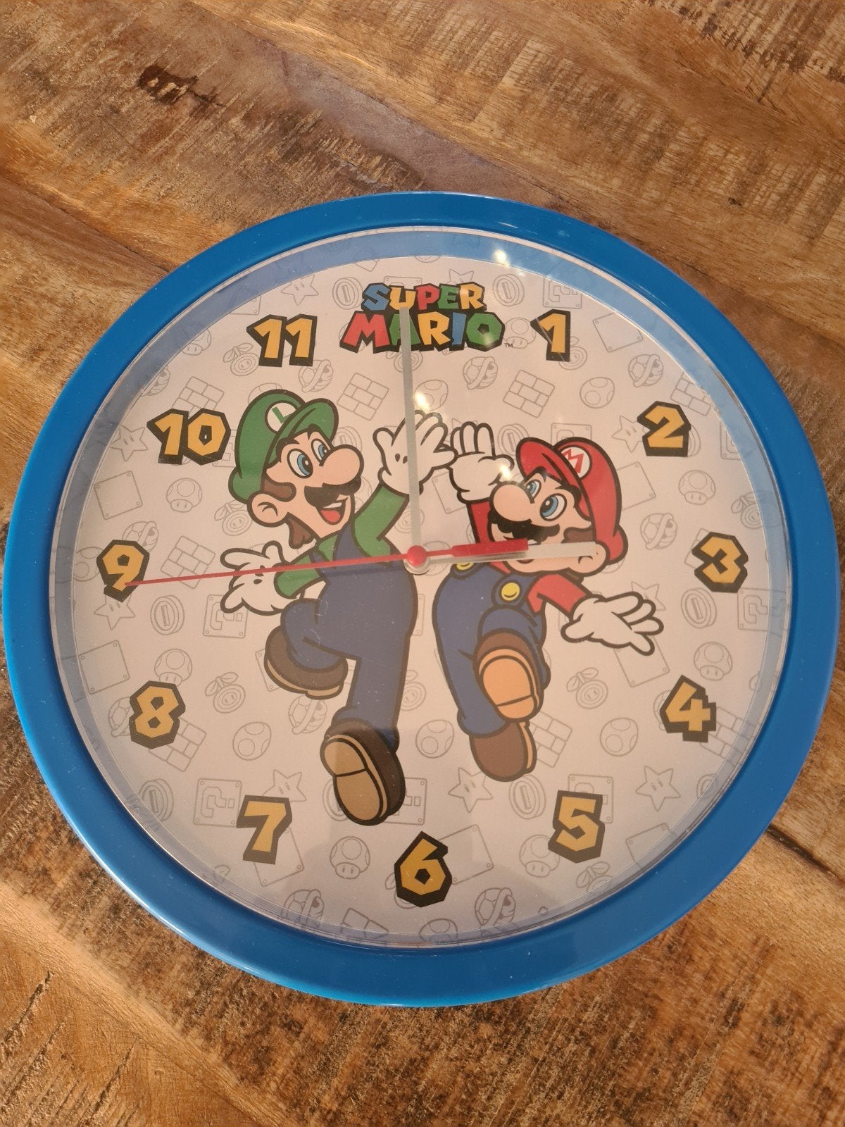 Super Mario Wandklok - Blauw, Analoog, Ophalen