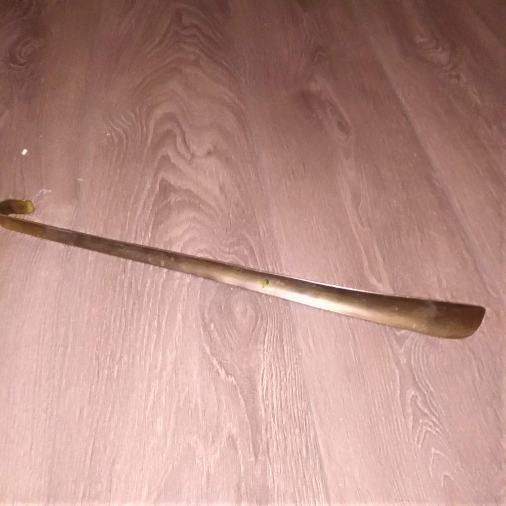 Vintage langwerpige schoenlepel van metaal, Ophalen, Huis en Inrichting