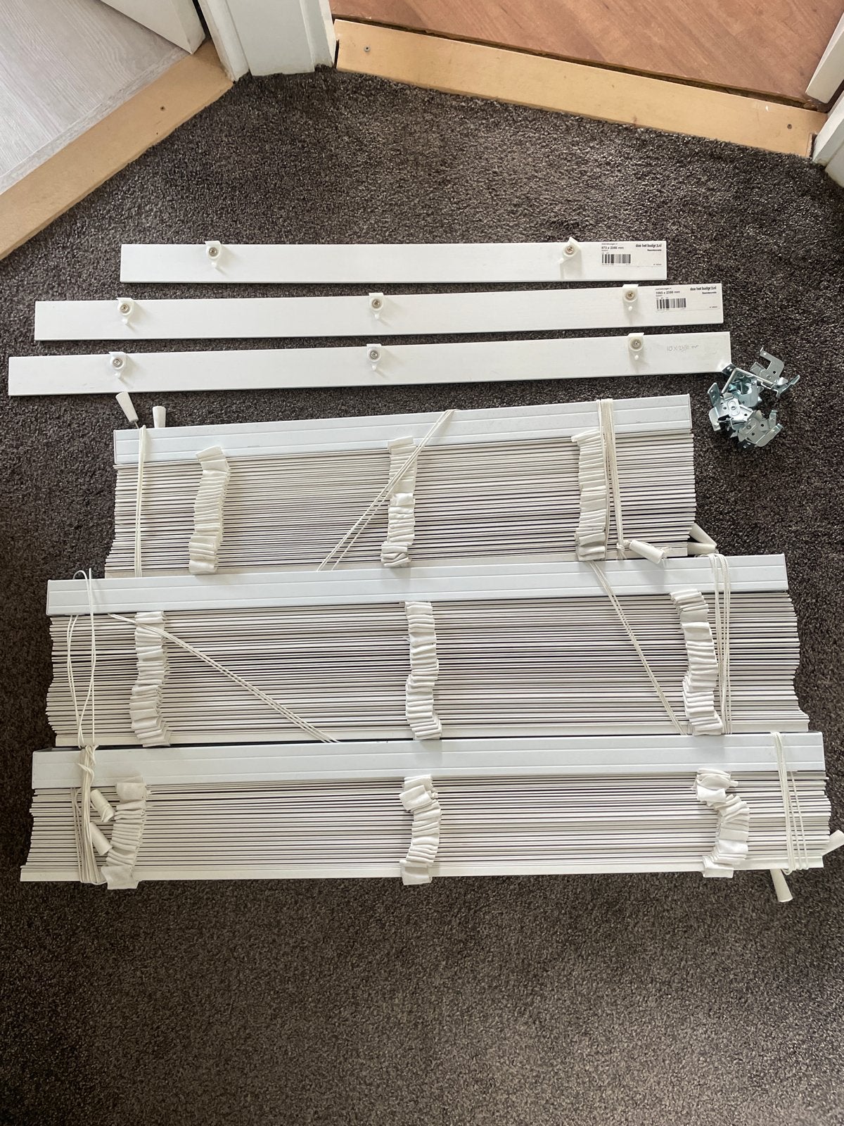 Bamboe Shutters - Diverse Maten - Wit, Ophalen, Inclusief montageonderdelen, Gebruikt, Wit