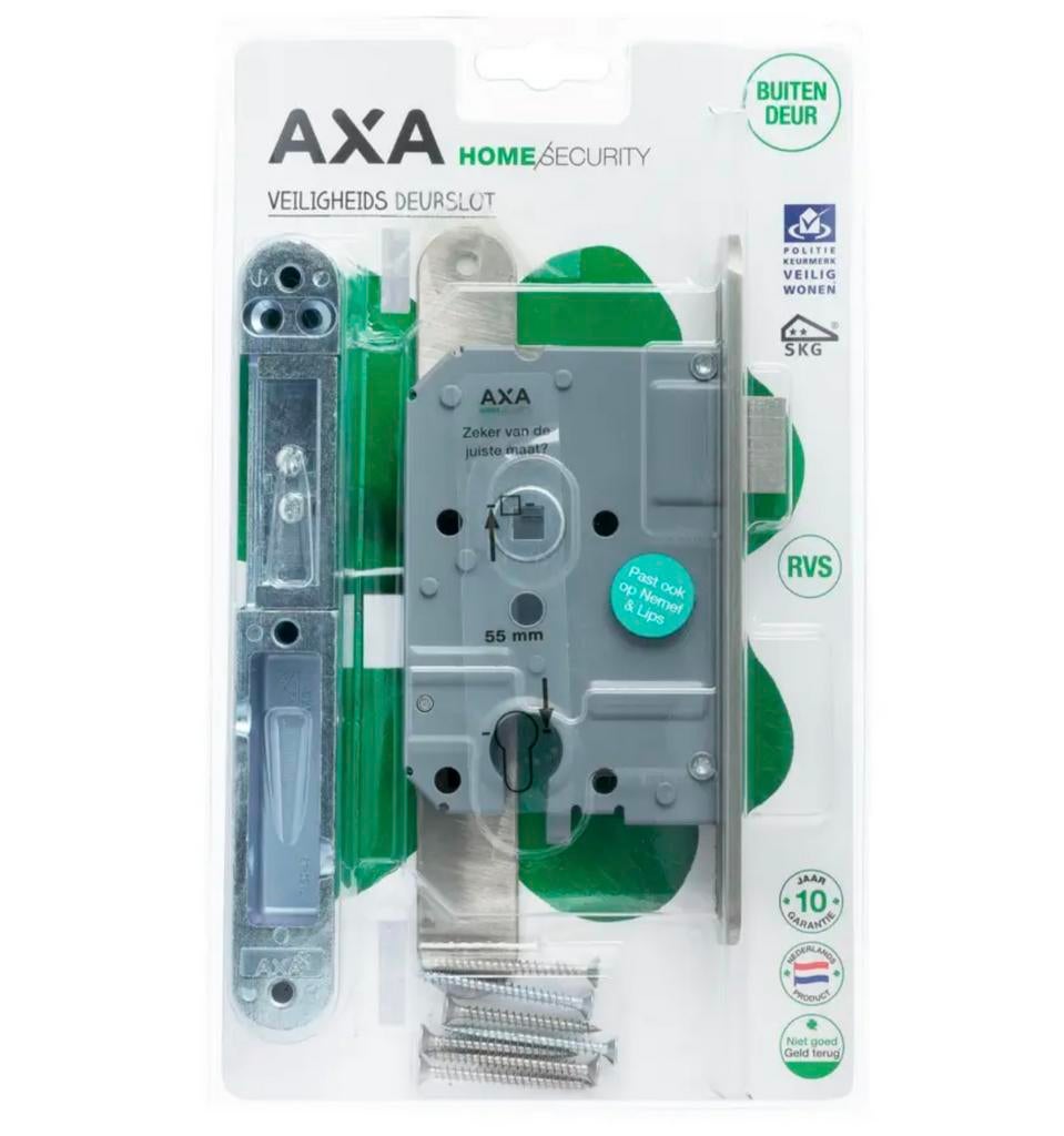 AXA veiligheidsslot 7425 incl sluitkom PC55 rvs SKG 2, Ophalen, Nieuw, Rvs, Slot