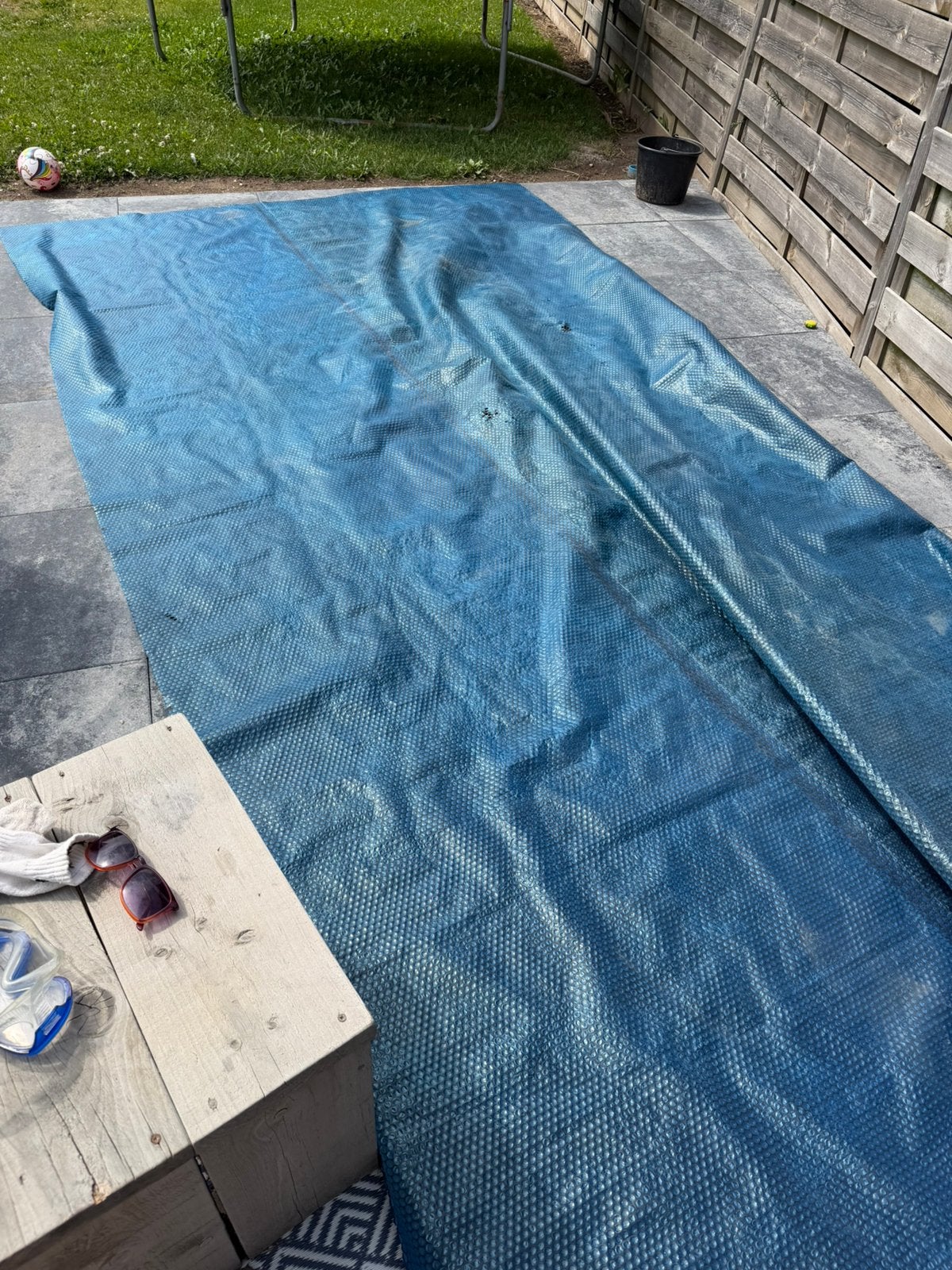 Zeil zwembad 4,50m bij 3,35, Tuin en Terras, Zwembad-toebehoren, Ophalen, Gebruikt, Afdekzeil