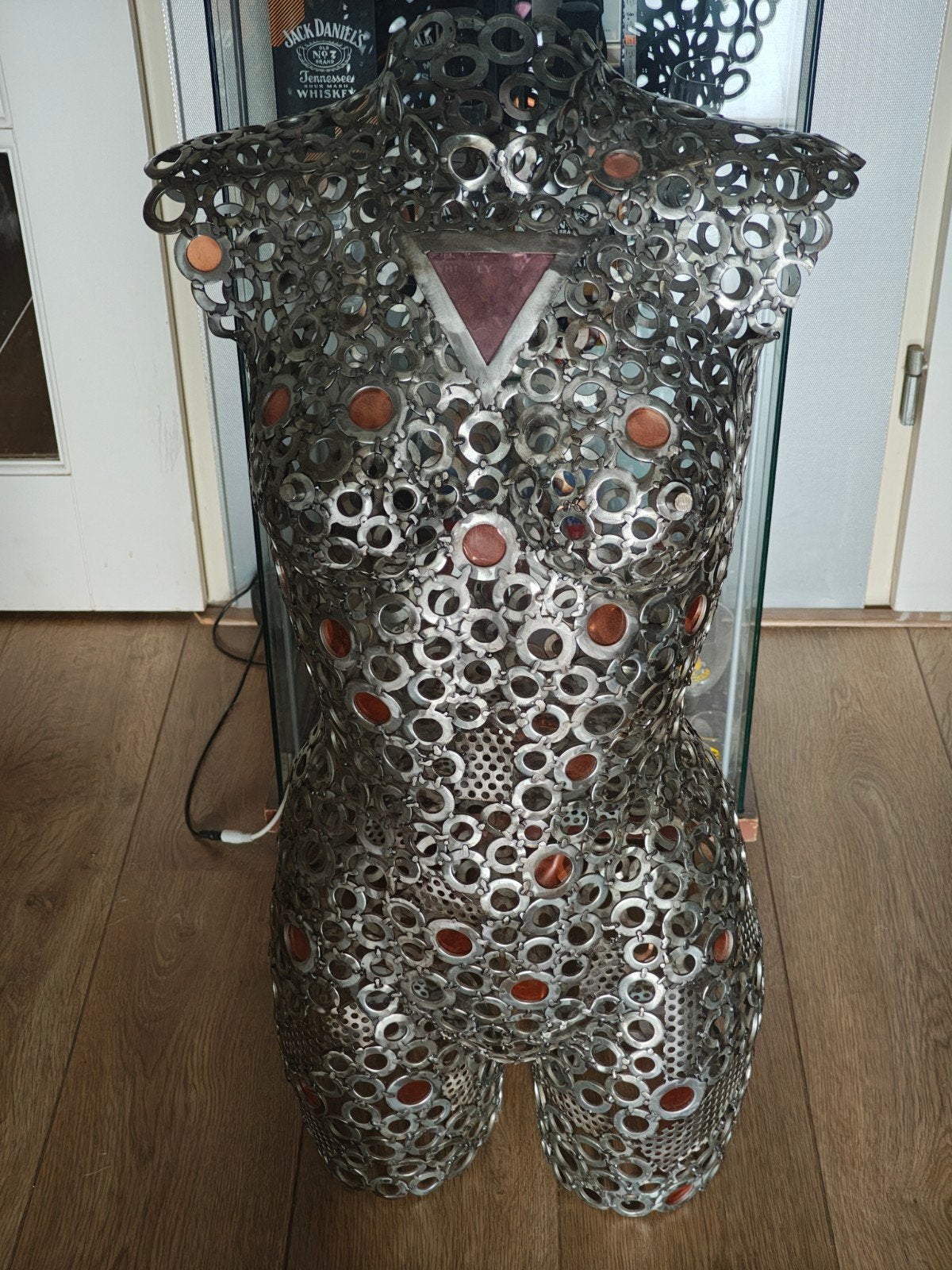Uniek Kunstobject van R.M. Maller - Metalen Torso, Ophalen of Verzenden, Handgemaakt, Beeld, Modern