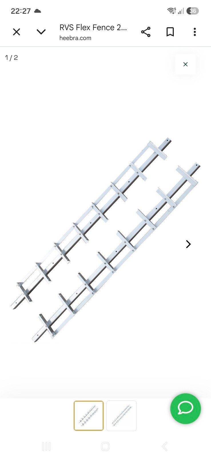Flex Fence Draaibare Lamellen RVS 220 cm - 2 stuks nieuw, Overige materialen, 200 cm of meer, Minder dan 100 cm, Nieuw