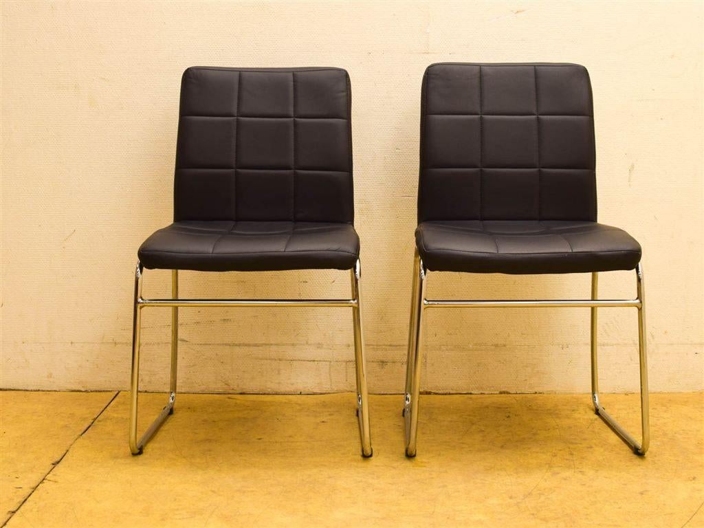 2 stuks stoelen 51368, Gebruikt, Zwart, Leer, Ophalen of Verzenden