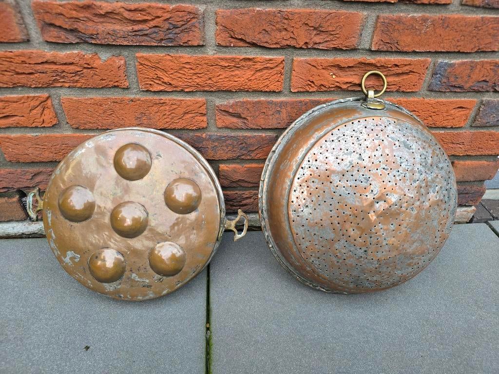 2 prachtige antieke Franse 18de eeuwse koperen instrumenten, Ophalen of Verzenden