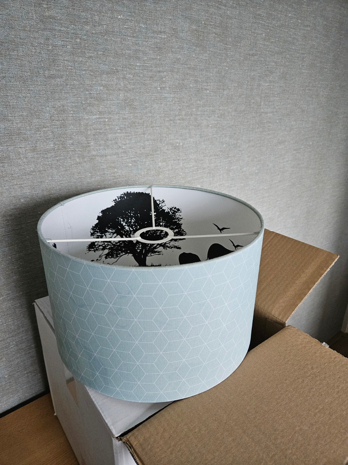 Olucia hanglamp met safari print - excl. lichtbron, Ophalen of Verzenden, Zo goed als nieuw, Safari, Kinderkamer, Modern