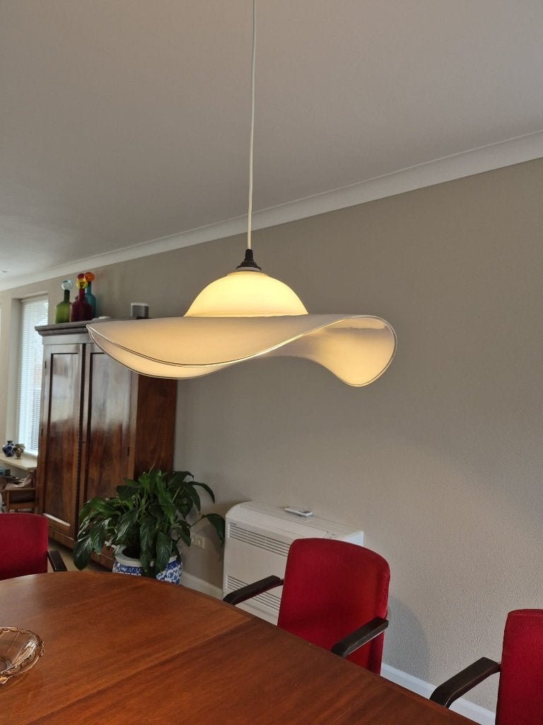 Vintage Italiaanse hanglamp uit Murano jaren 60, Ophalen, Zo goed als nieuw, Glas