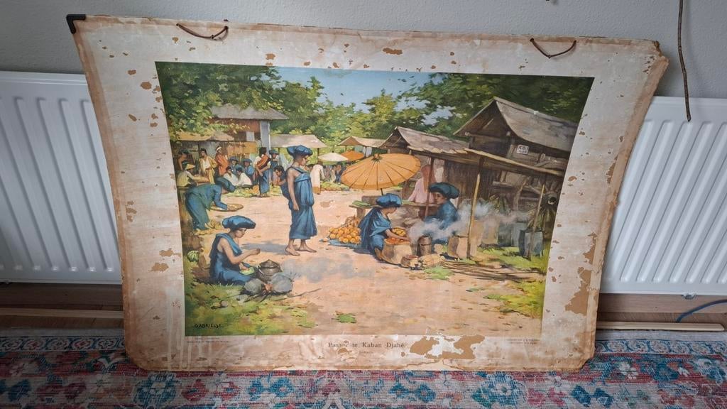 Schoolplaat, Sumatra Indonesië, Vintage/ Antiek, ACTIE prijs, Ophalen of Verzenden, Aardrijkskunde