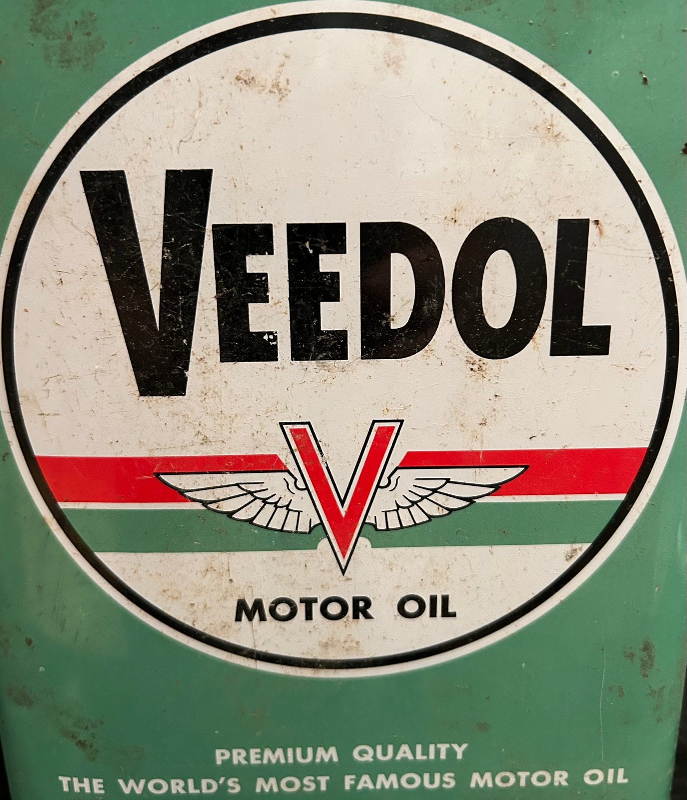Vintage Veedol Motor Olieblik 2 Liter, Verzamelen, Merken en Reclamevoorwerpen, Ophalen of Verzenden, Gebruikt