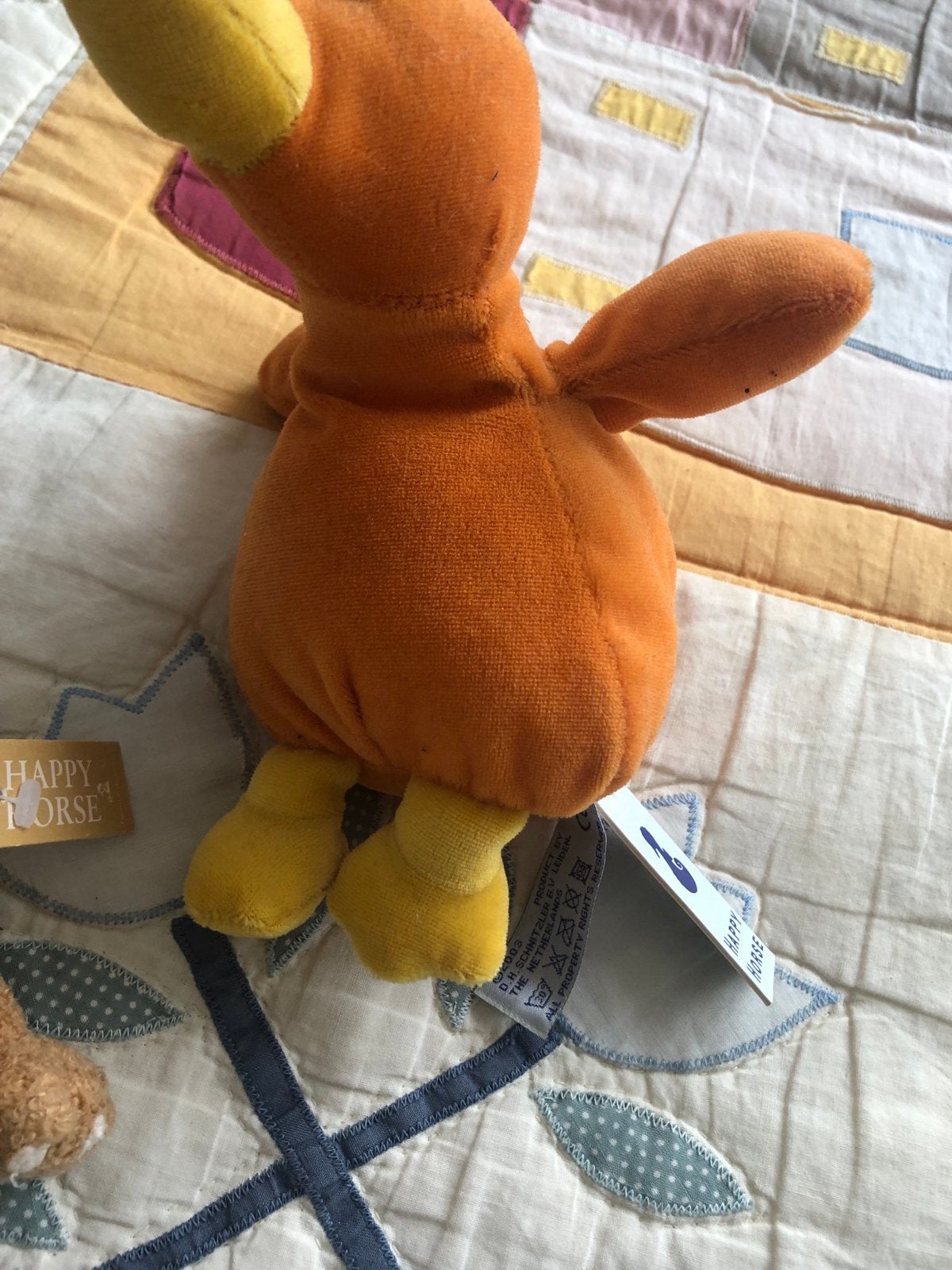 Knuffels: Eend, Aap en Olifant - Happy Horse & Lovely Sensi, Kinderen en Baby's, Speelgoed | Knuffels en Pluche, Geel, Happy Horse
