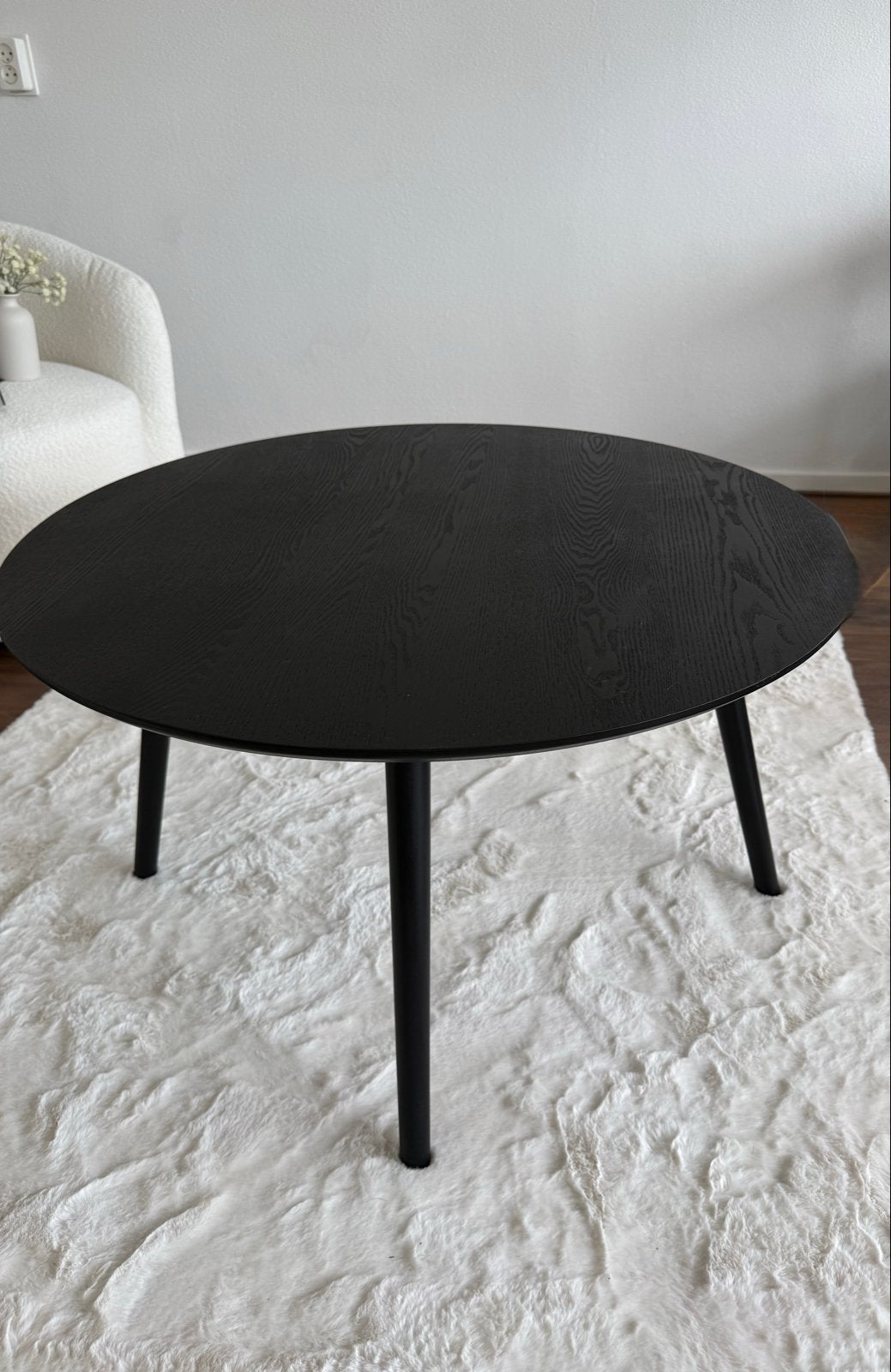 Moderne Zwarte Ronde Salontafel, Huis en Inrichting, Tafels | Salontafels, Ophalen, Rond, Minder dan 50 cm, 50 tot 100 cm
