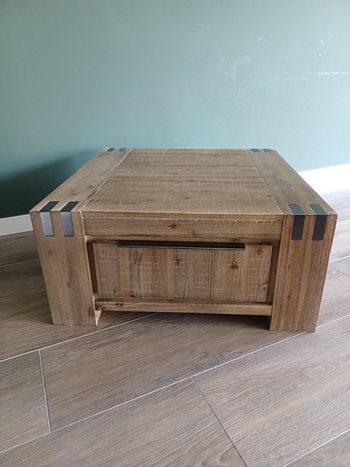 Bassano salontafel van Pronto Wonen - 2 lades, 88x88 cm, Huis en Inrichting, Tafels | Salontafels, Ophalen, Gebruikt, 50 tot 100 cm