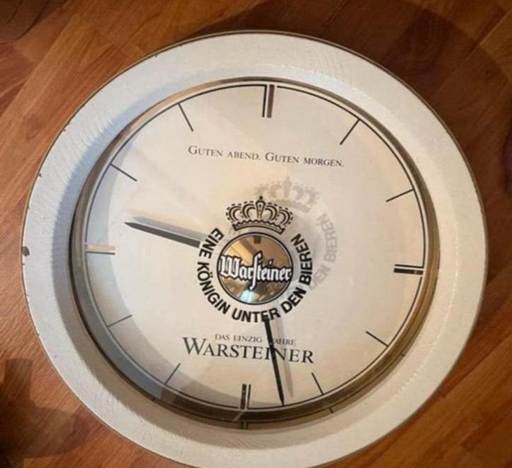 Mooie grote Warsteiner wandklok., Ophalen of Verzenden, Zo goed als nieuw, Reclamebord, Plaat of Schild, Overige merken