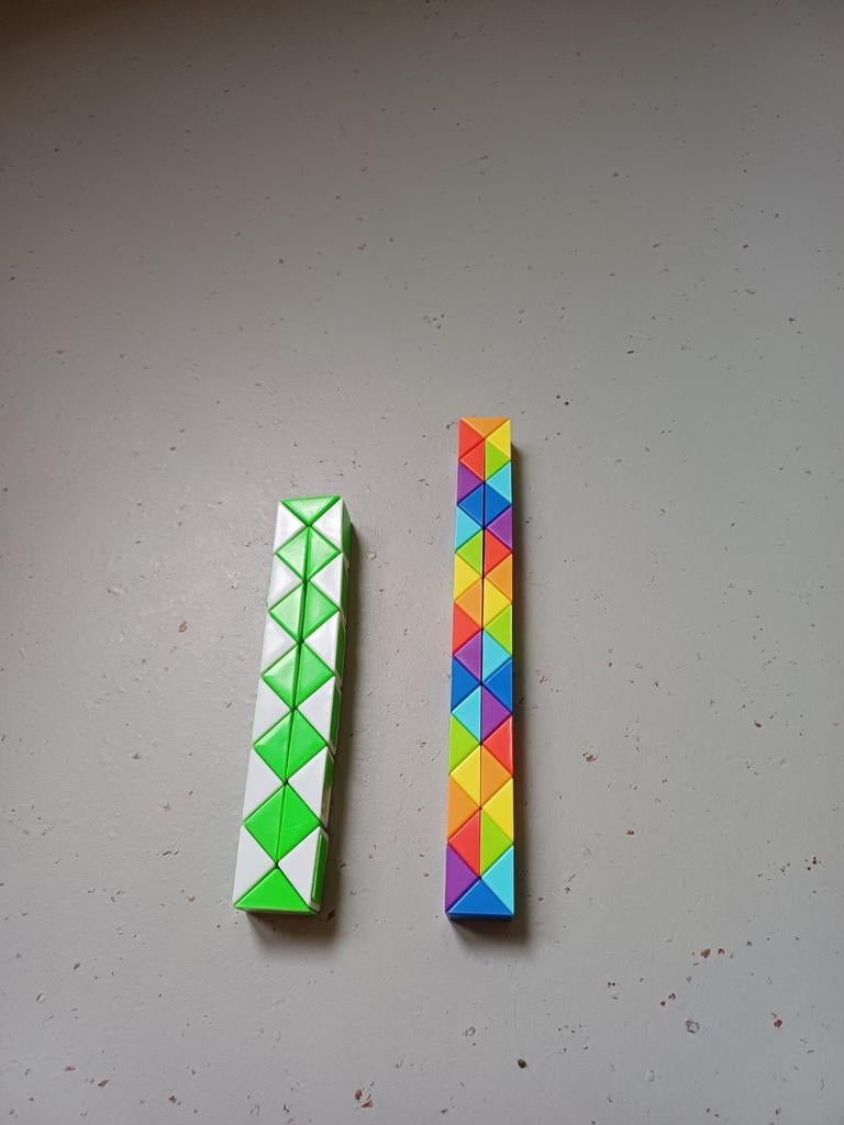 Rubik's Slang Puzzel Set - Groen/Wit & Regenboog, Ophalen, Zo goed als nieuw, Bouwen