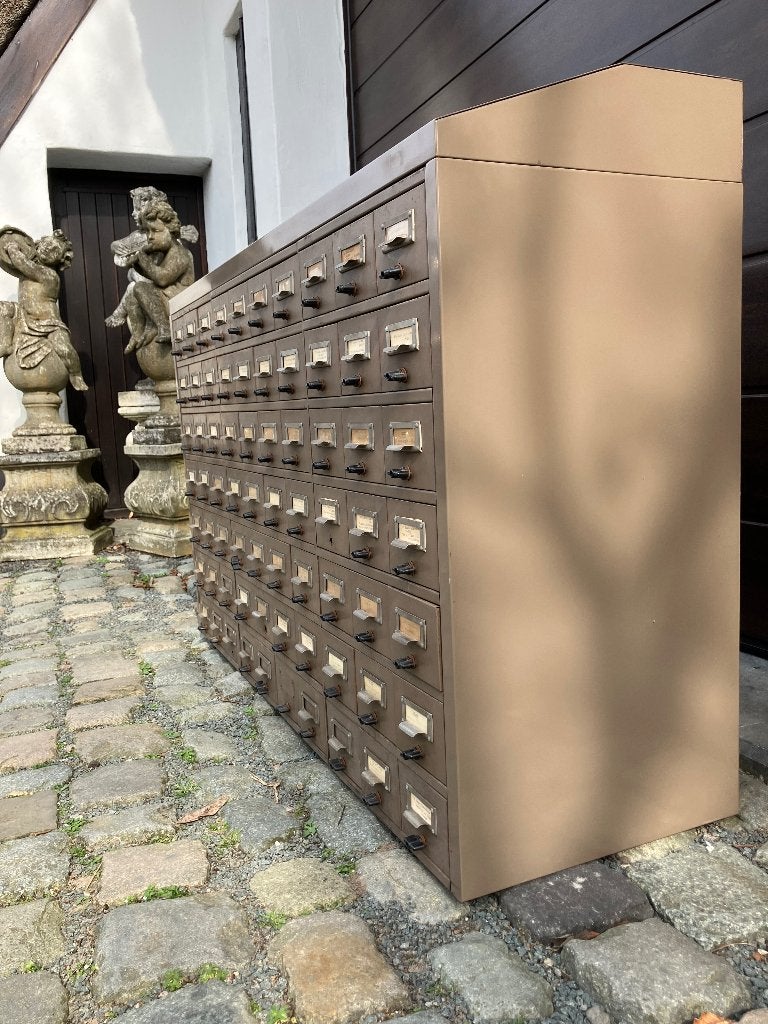 Vintage industriële archiefkast uit universiteitsbibliotheek, Ophalen, Gebruikt, 50 tot 100 cm, Minder dan 100 cm