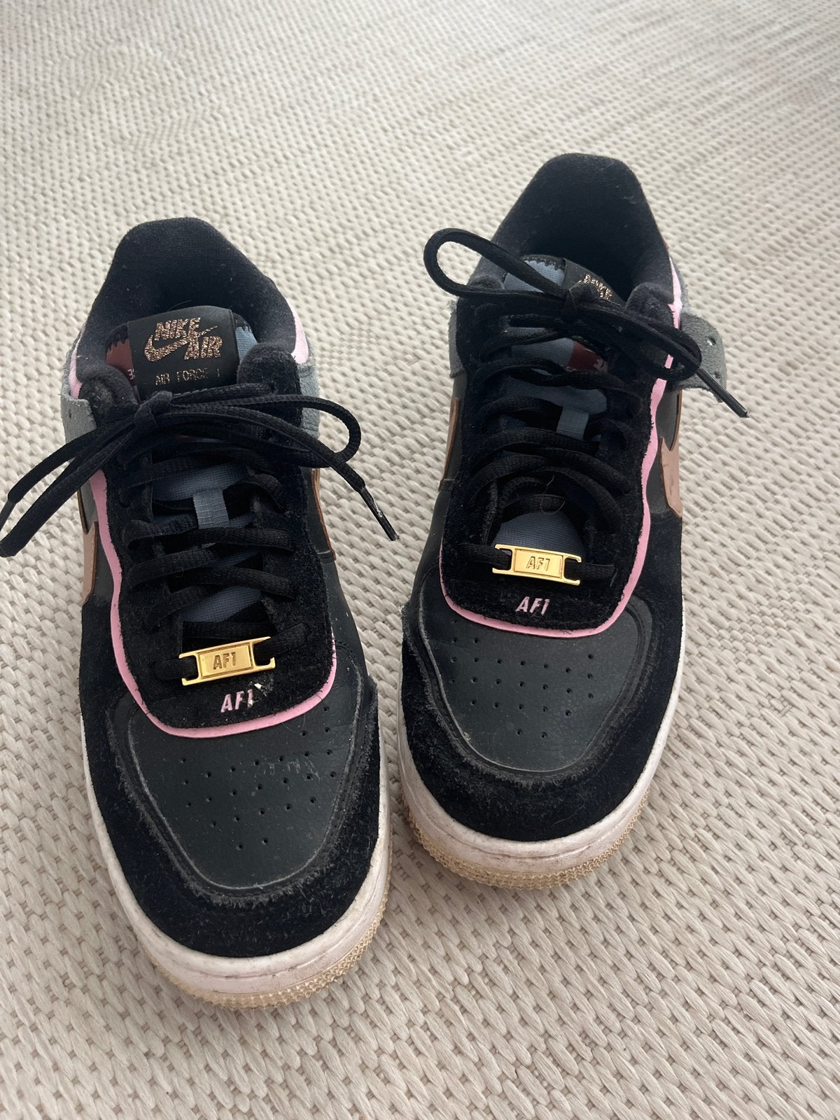 Nike Air Force 1 Shadow sneakers - Zwart/Roze/Beige, Zwart, Ophalen of Verzenden, Sneakers of Gympen, Zo goed als nieuw