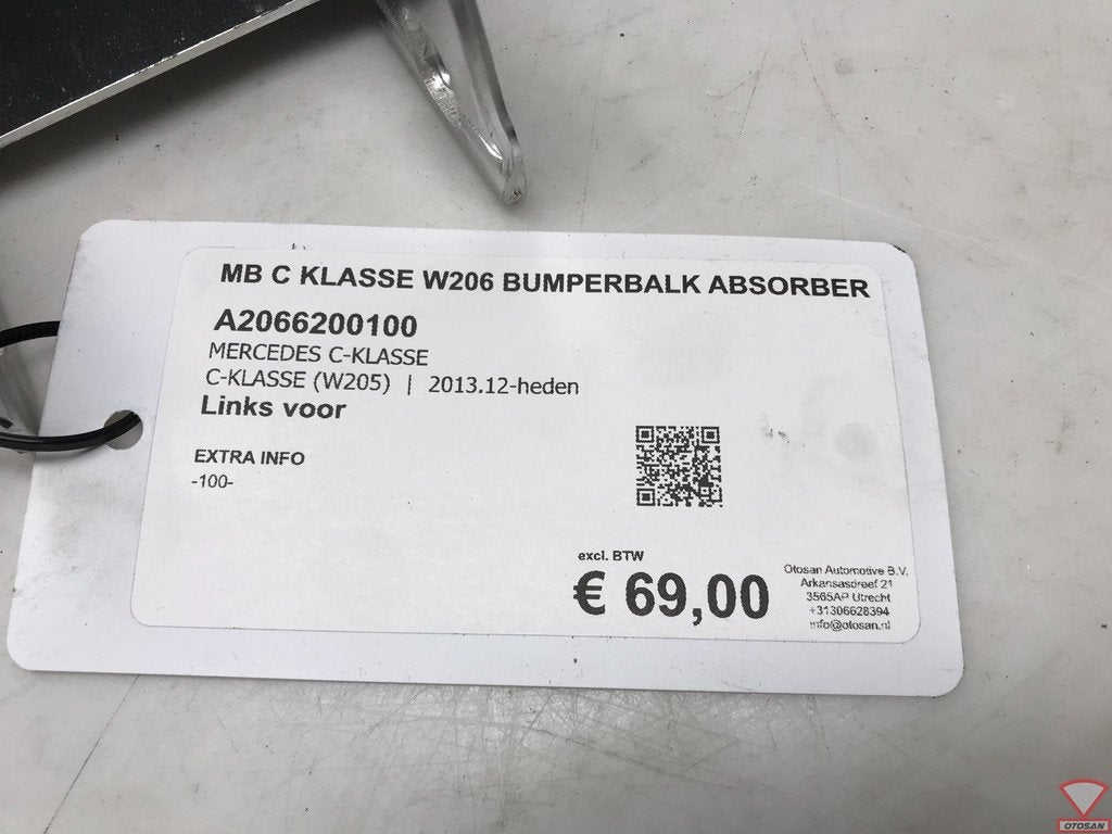 MB C Klasse W206 Bumperbalk Absorber Links A2066200100, Gebruikt, Mercedes-Benz AG, Mercedes-Benz, Voor