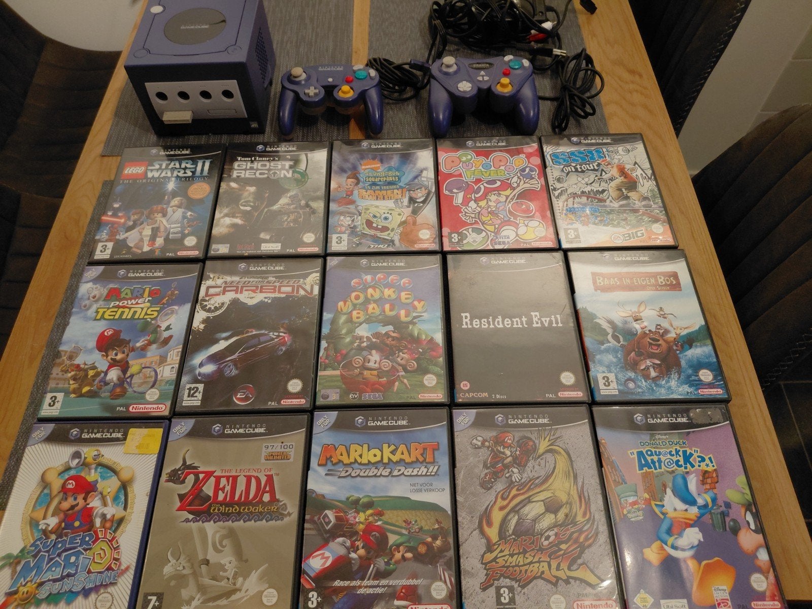 Nintendo GameCube Console met 2 controllers en 15 games, Spelcomputers en Games, Spelcomputers | Nintendo GameCube, Ophalen, Gebruikt