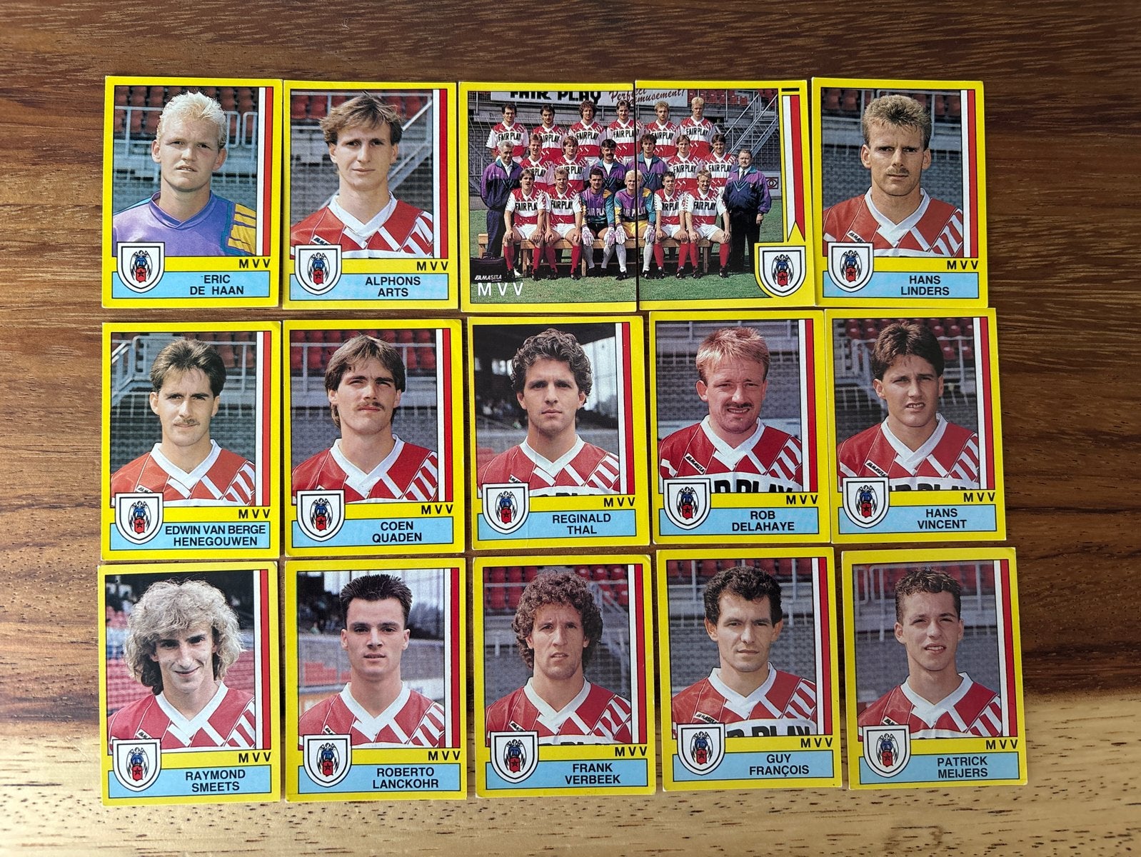 Panini Voetbal 1990 Plaatjes - MVV Maastricht, Ophalen of Verzenden, Gebruikt, Stickers en Plaatjes