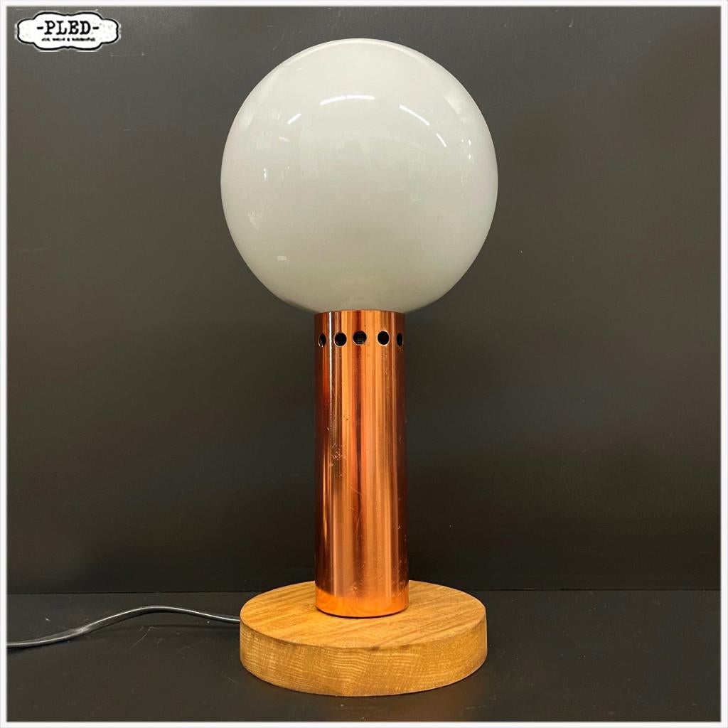 Vintage opaalglazen tafellamp - Seventies - Tsjechie, Huis en Inrichting, Lampen | Tafellampen, Gebruikt, Ophalen of Verzenden